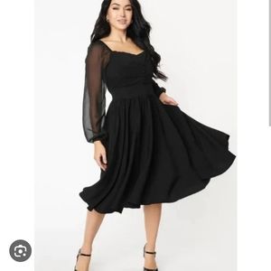 Unique Vintage Black Dior Swing Dress